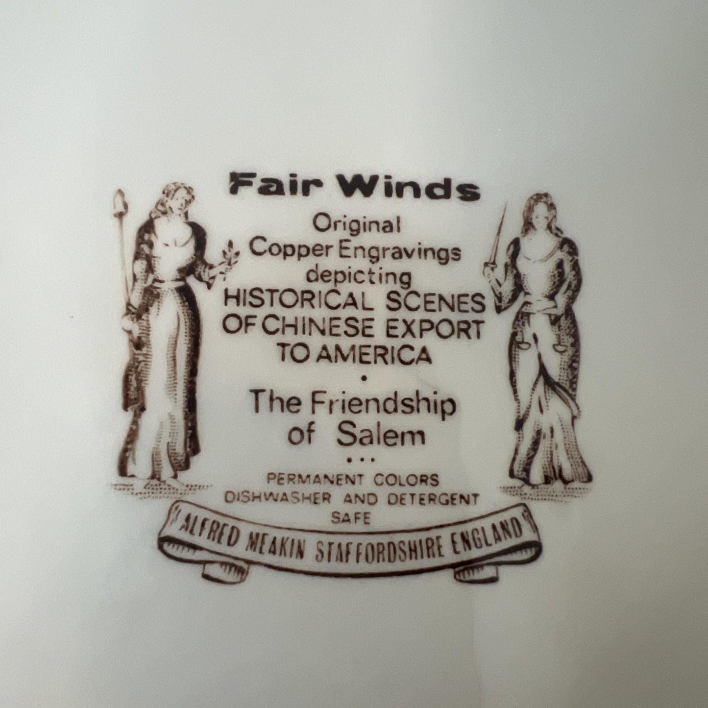 Set of 2 Meakin Fair Winds The Friendship of Salem 10 1/2" dinner Plates