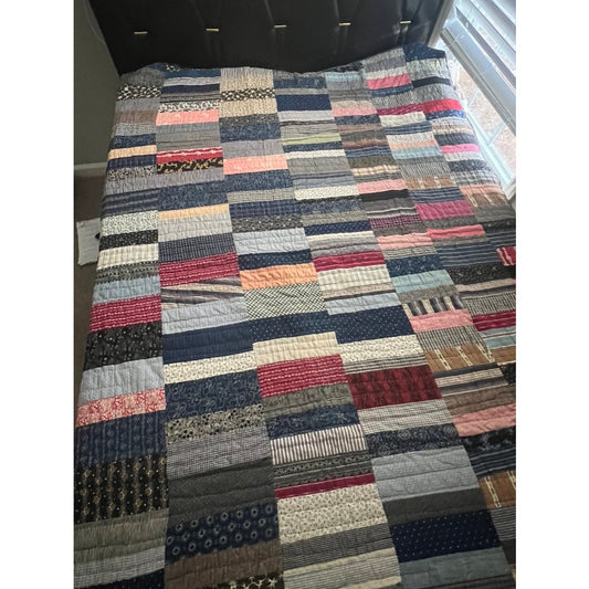 Copied - Mabel's 1940's Feedsack 8 Point Star Vintage Quilt Hand Quilted & SO soft!