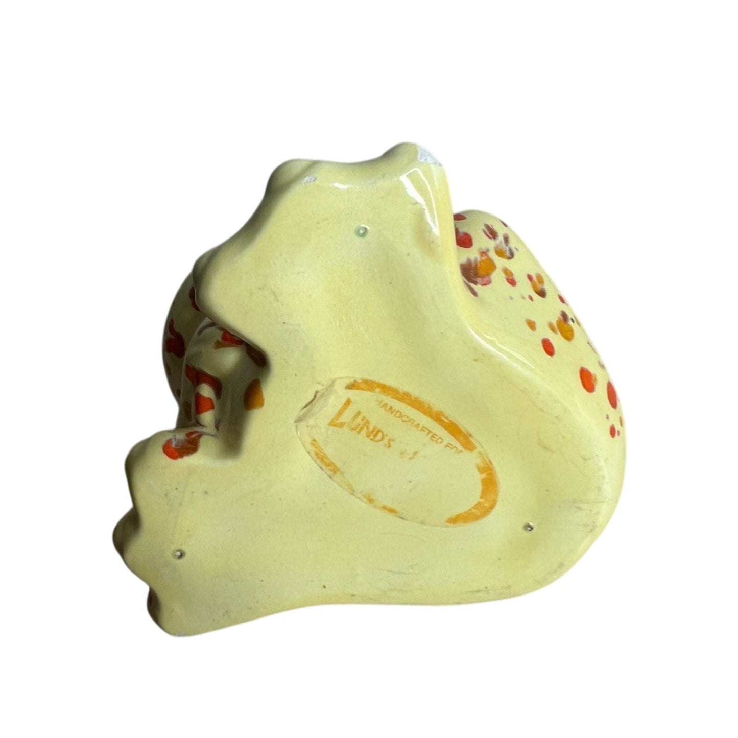 Vintage Lund's Lites Speckled Ceramic Frog Soap Dish Sponge Holder Kitchen