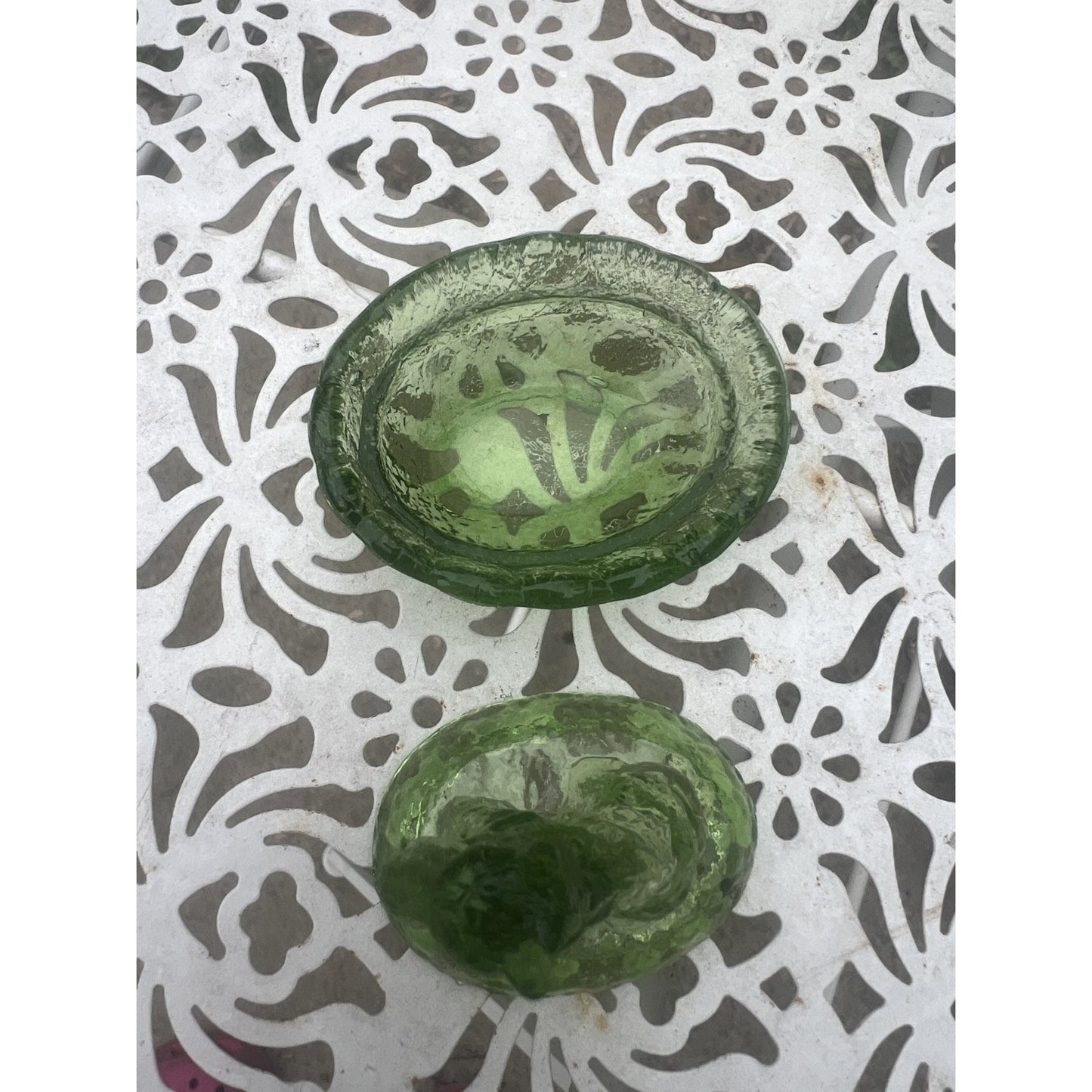 Vintage Green Nesting Scotty Dog Open Salt Cellar Dish