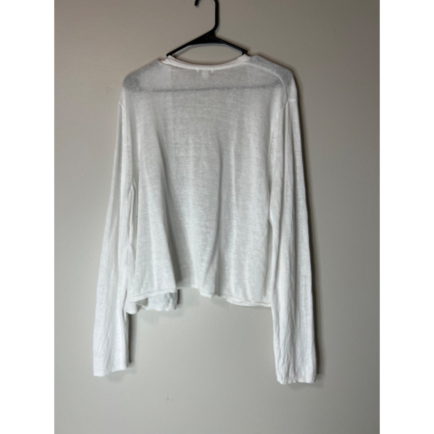 J. Jill Missy Medium M Linen Cardigan Sweater Long Sleeve Open Front