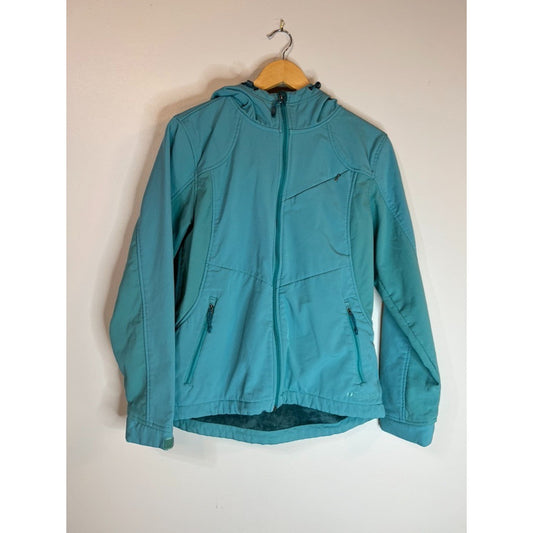 DOUBLE DIAMOND Ski Jacket Snow Hood Fleece Lined Waterproof Teal Women’s Sz M