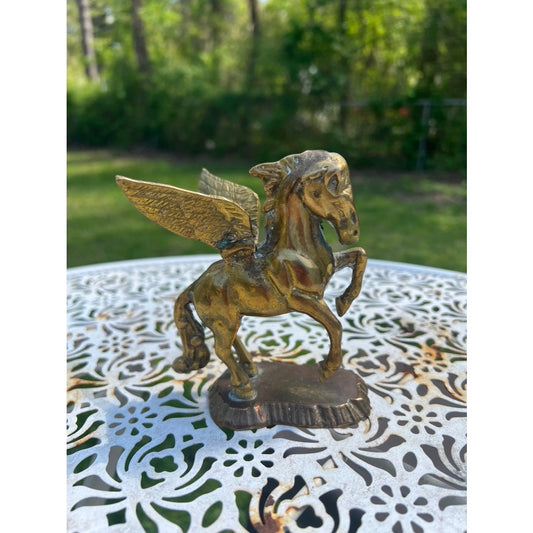 VIntage Brass Pegasus Flying Horse Greek Mythology Statue