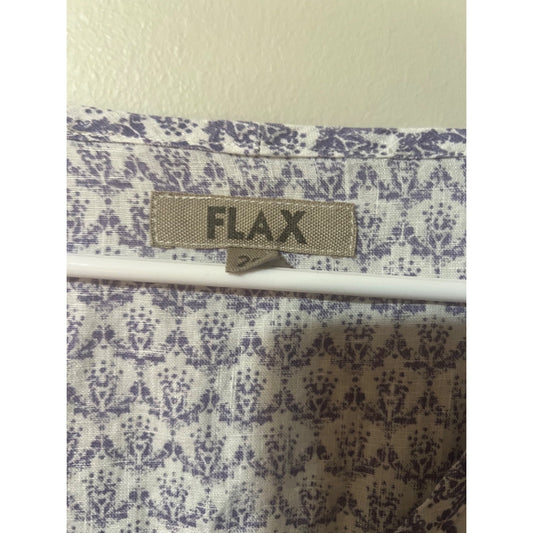 2XL Flax 100% Linen Women's Tunic Dress Large Purple Langenlook Beachy Coastal