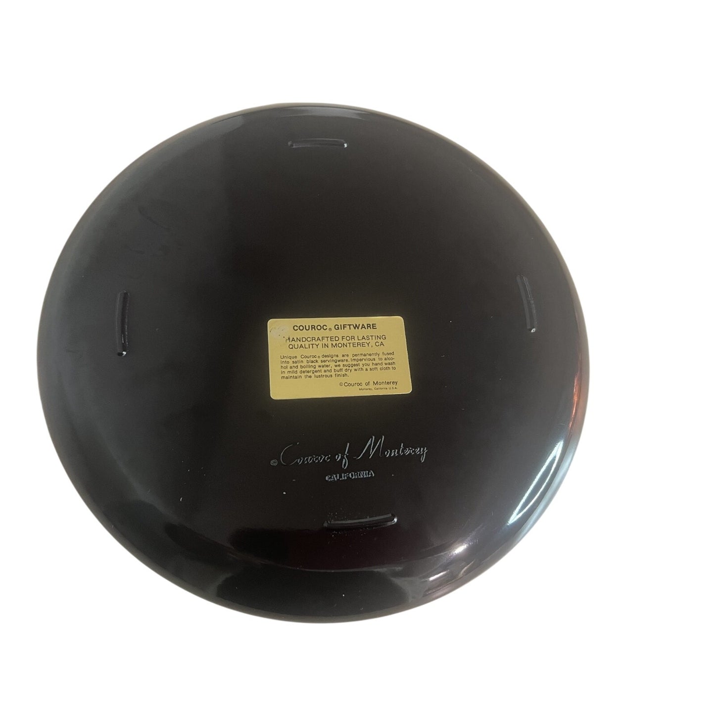 Vintage COUROC Of Monterey Inlaid Herb Round Serving Tray