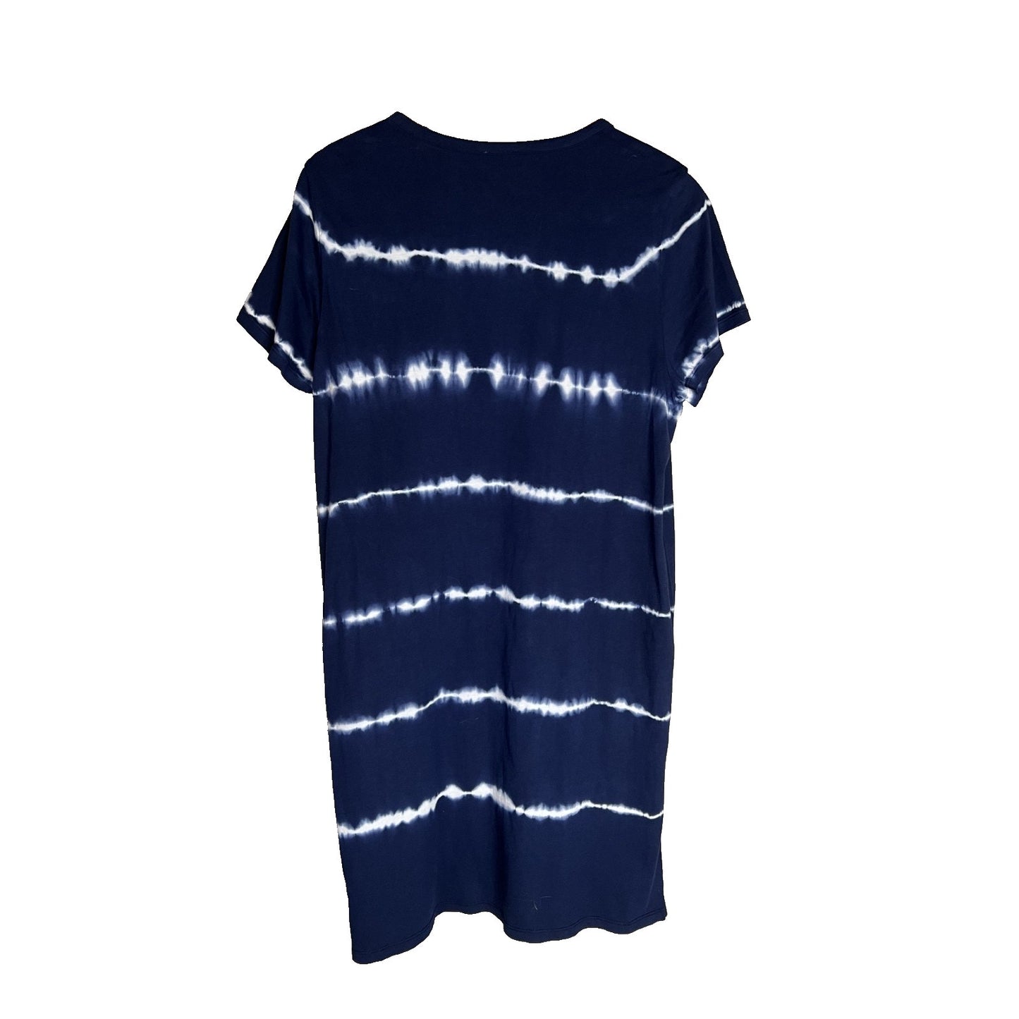 NWT J.Crew Navy & White Tie Dyed T Shirt Cotton Summer Dress