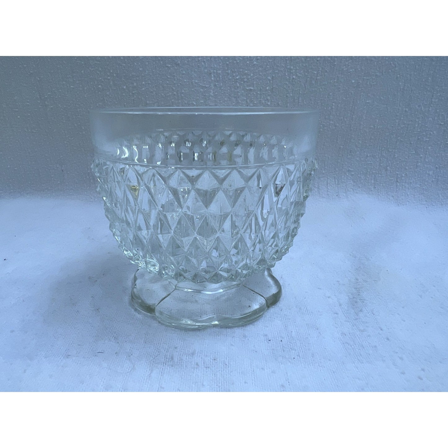 Vintage Indiana Glass Diamond Point 3 pc Sugar & Cream Tray Set w/ Original Box
