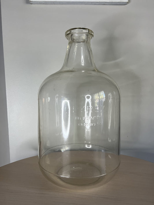 Vintage Corning PYREX 5 Gallon Industrial Borosilicate Glass Bottle Jug Carboy