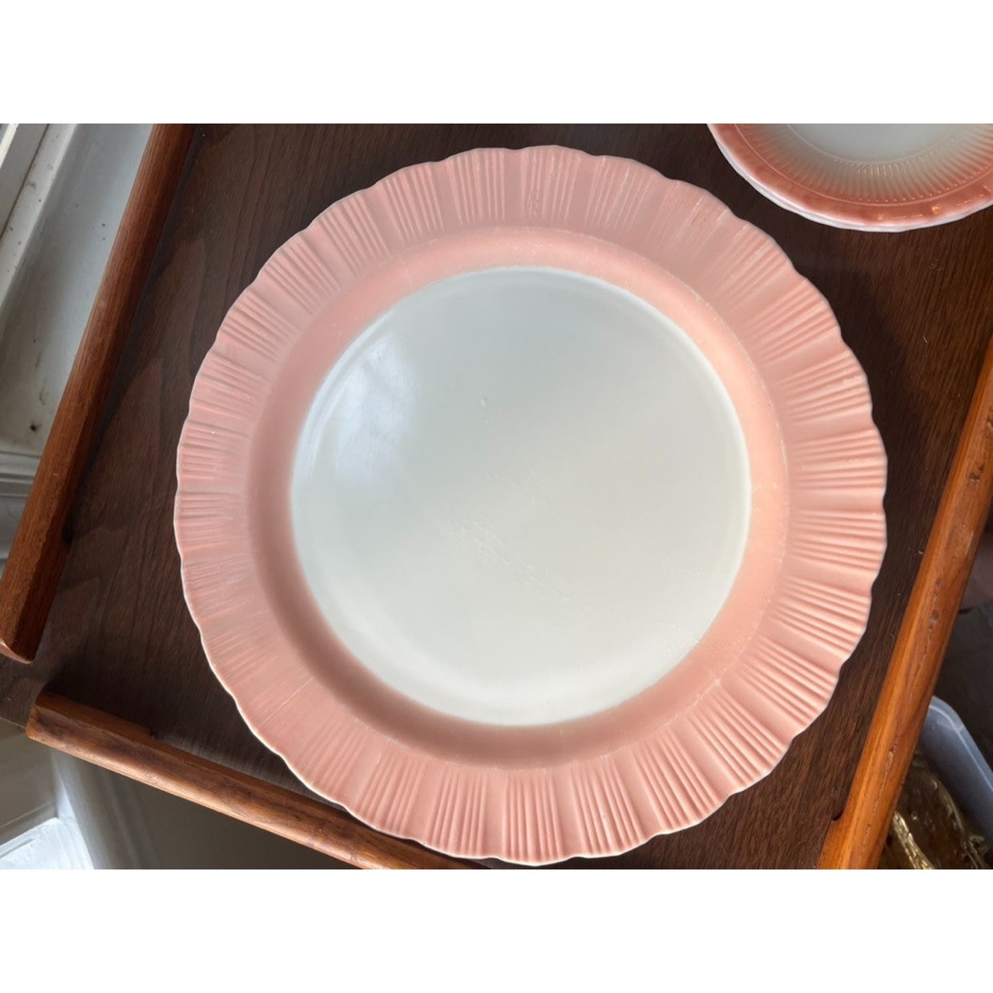 Macbeth Evans Cremax Bordette Vintage Pink Place settings RARE