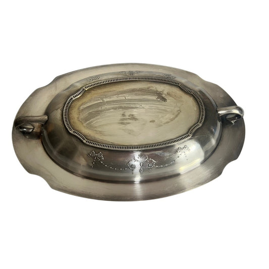 12" Art Deco Grosvenor Community SIlver Plated Handled Vegetable Bow c. 1921