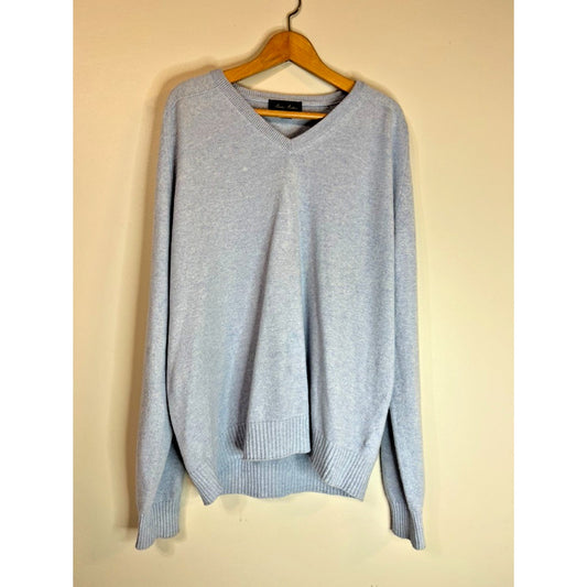 Brooks Brothers 100% 3 Ply Italian Cashmere Sweater Size XXL Men's Blue