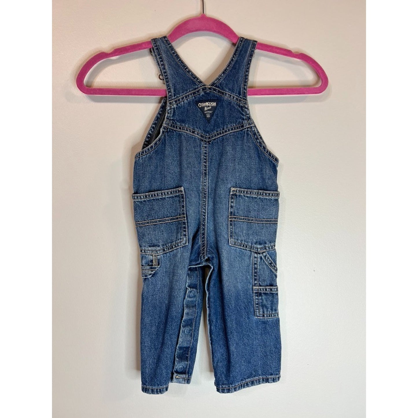 Vintage OshKosh B'gosh Overalls 12 Months Blue Denim Vestbak Made USA