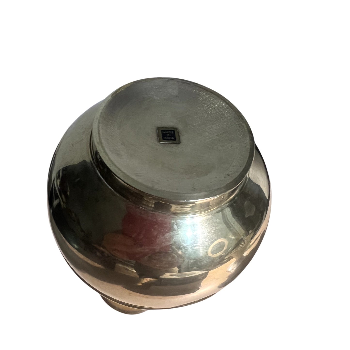 Vintage MCM Large Solid Brass Vase Made In India 9" Tall Heavy