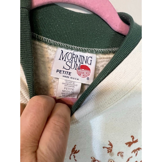 Vintage Morning Sun Sweatshirt Petite Medium Pullover Crew Neck Y2K 90's