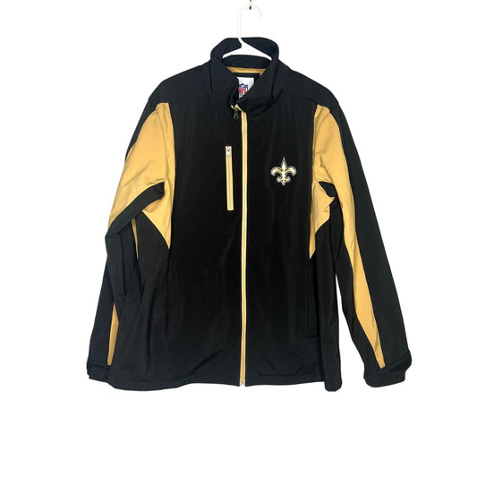 New Orleans Saints NFL Zip-Up Jacket Black / Gold Men's Size Extra Large XL Coat