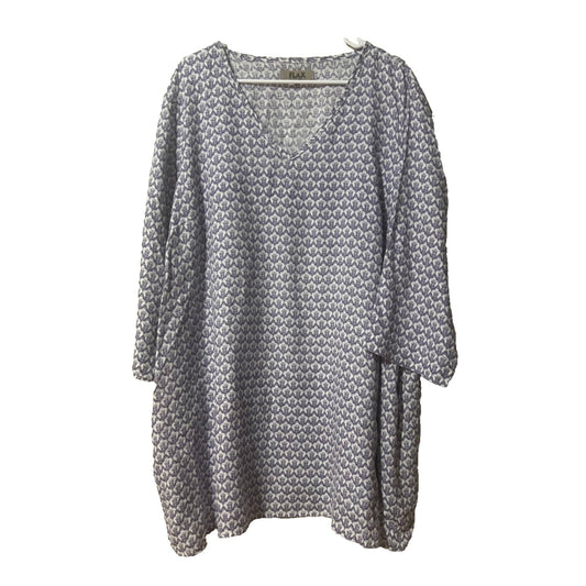 2XL Flax 100% Linen Women's Tunic Dress Large Purple Langenlook Beachy Coastal