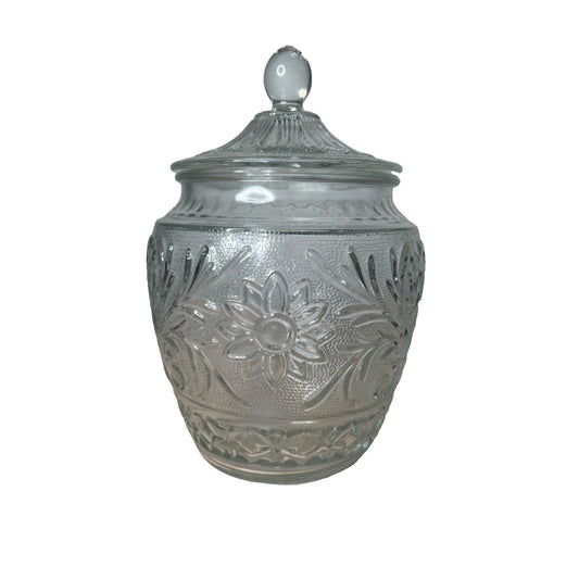 Vintage Anchor Hocking MOTHER'S COOKIES 10.25" Glass Jar & Lid Embossed Clear