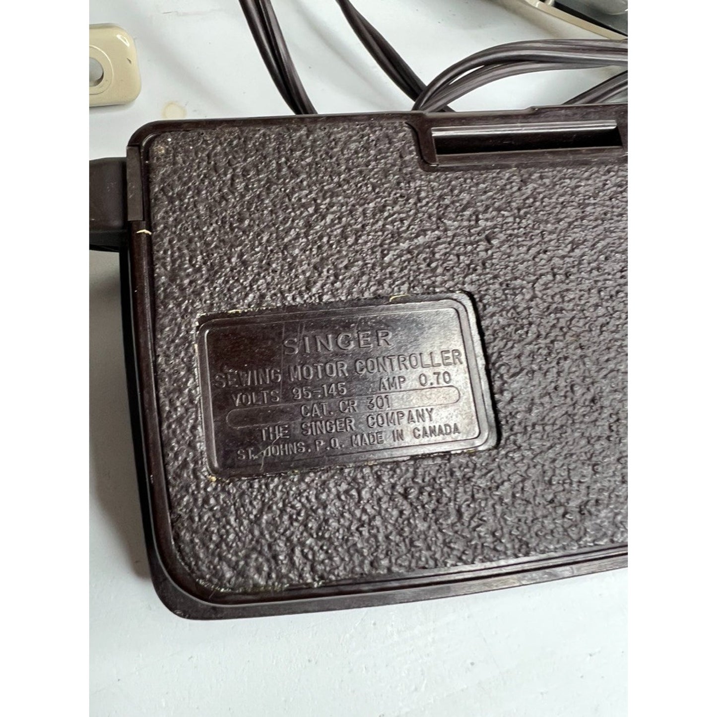 Singer Sewing Machine 301 Foot Controller Pedal RFJ 15-8 Motor & Light Switch
