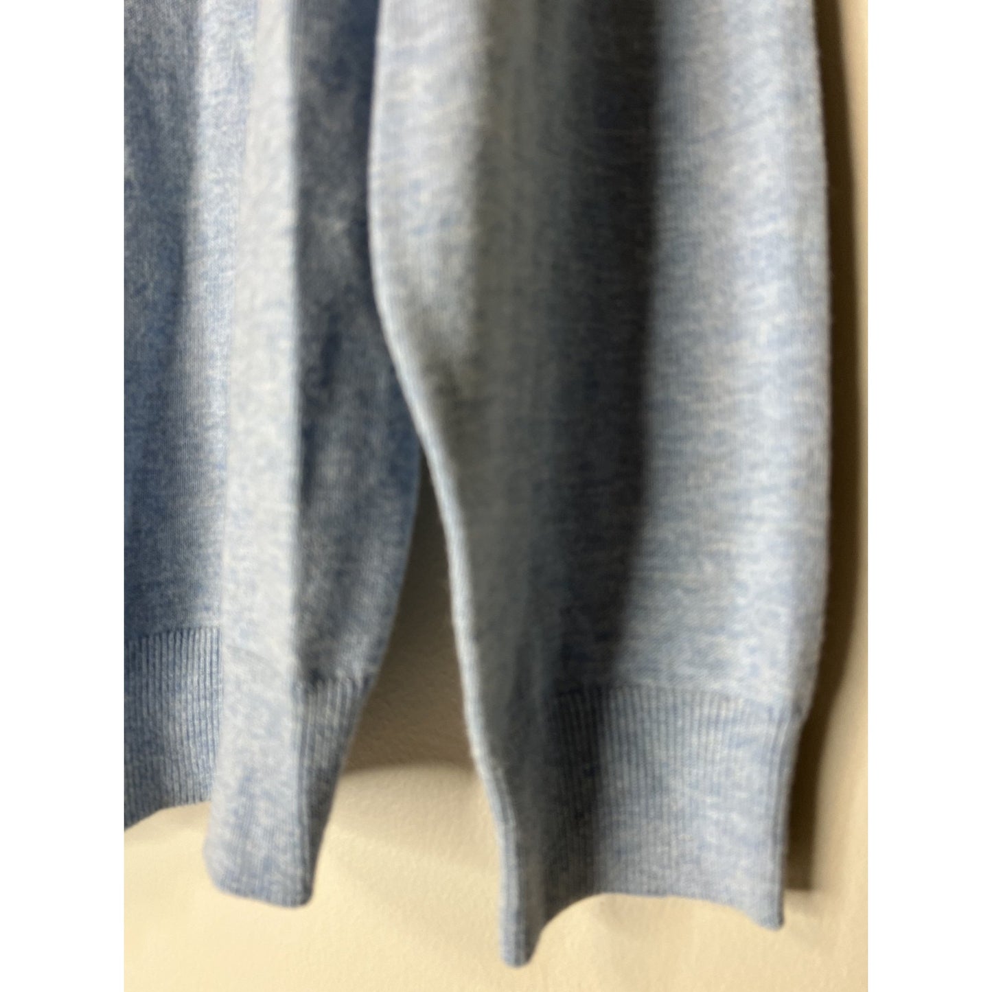 J.Crew Mens V-Neck Sweater Light Blue Cotton Merino Wool Blend Size XL