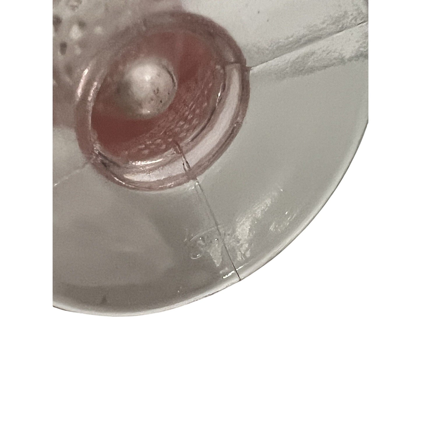 Vintage Fenton Pink Opalescent Milkglass Hobnail Ruffled Trumpet Vase 4"