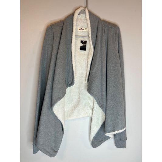 NWT Hollister Sherpa Lined Cardigan Jacket Sweater Women’s Size XS/S Light Gray