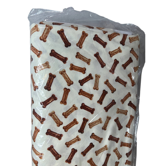 15 Yard Bolt Dog Bones Brown Bone on Cream Cotton Fabric Timeless Treasures C8296