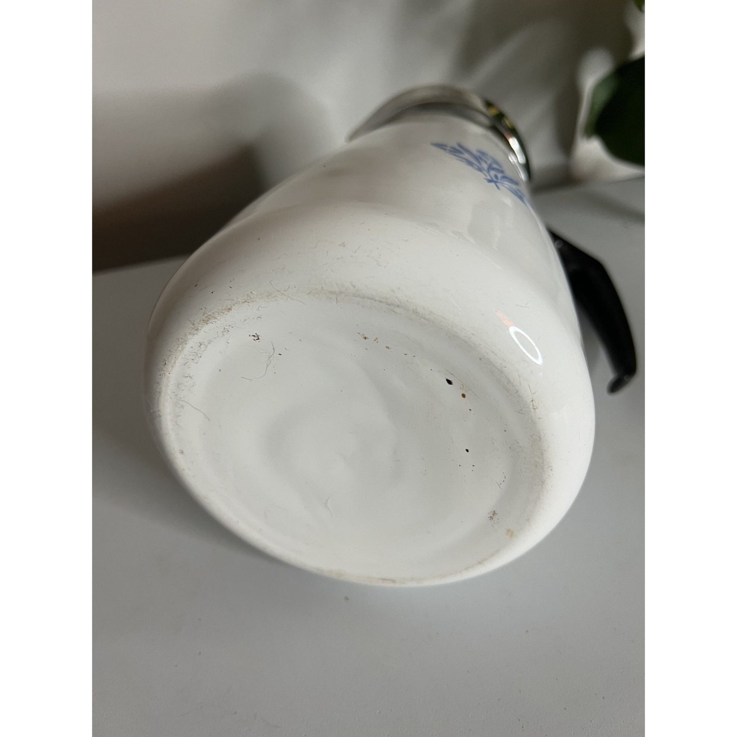 Corelle Ware Blue Cornflower Stove Top Coffee Tea Pot Percolator 9 Cup