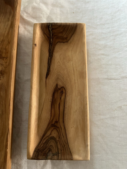 Vintage Olive Wood Made In Israel c 1950's - 1960's Nesting Trays
