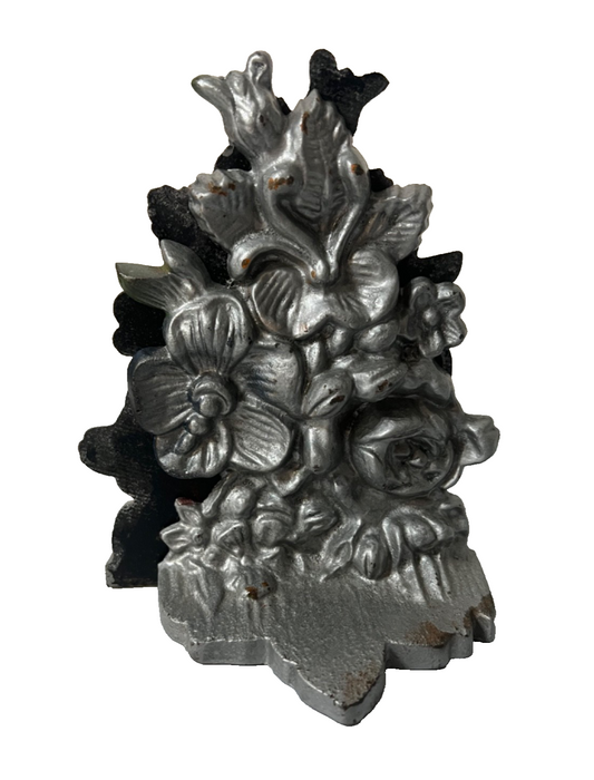 Seagull Pewter flowers Bookends vintage Canada 1990s