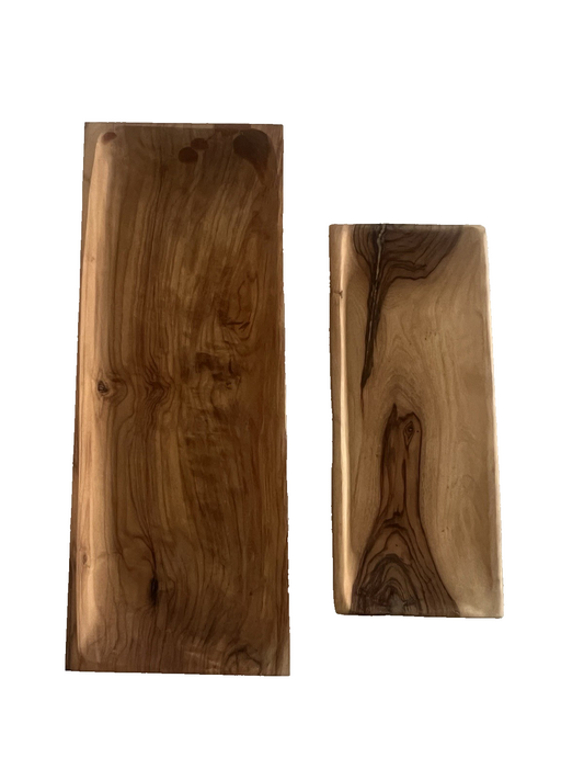 Vintage Olive Wood Made In Israel c 1950's - 1960's Nesting Trays