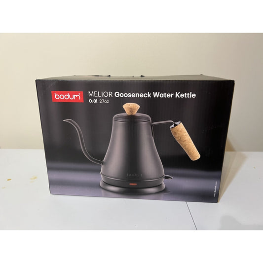 Bodum Melior Black Gooseneck 27oz Electric Water Kettle Bouilloire Gooseneck New
