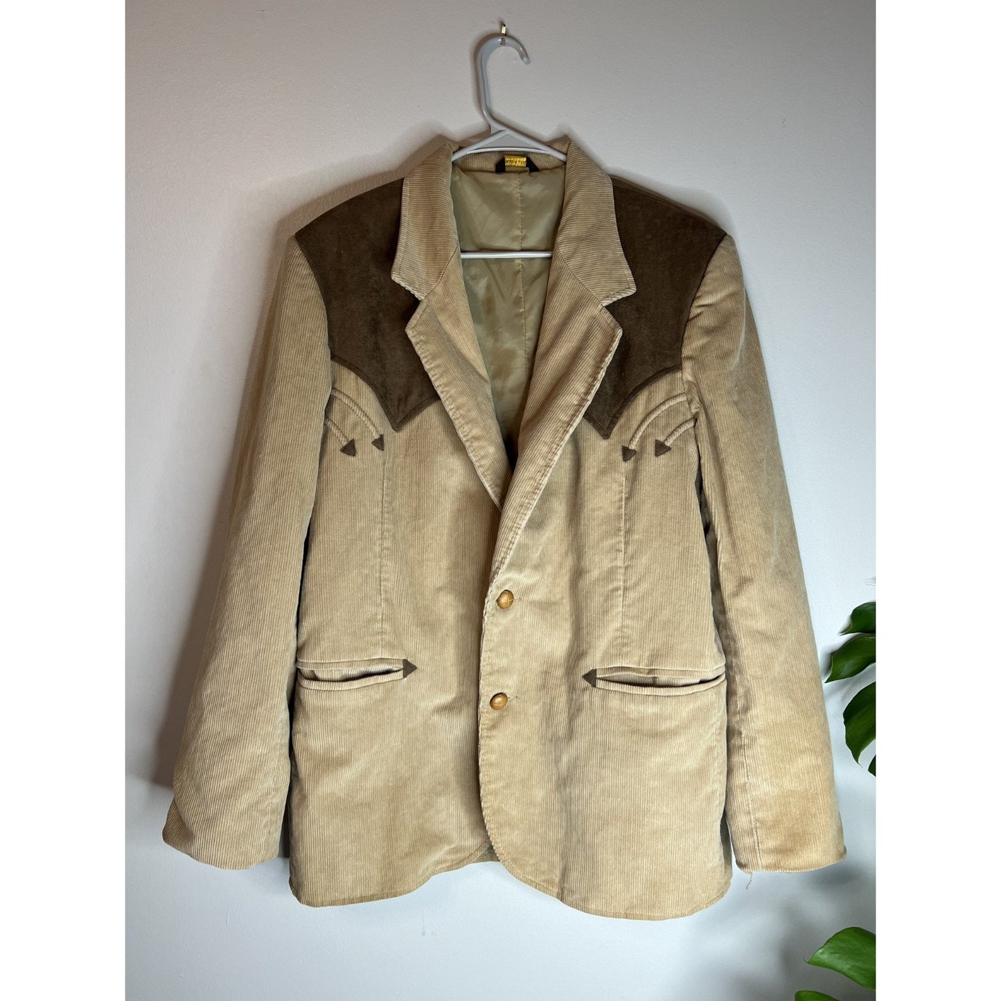 Mens Pioneer Wear Jacket Mens Western Blazer Cowboy Sport Coat Vtg Corduroy USA