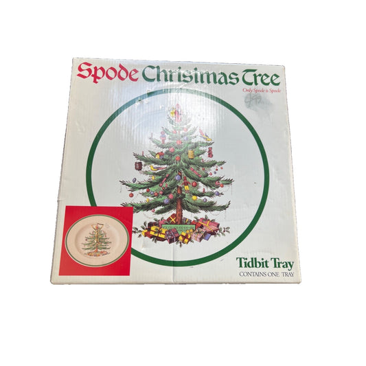 NIB Spode Christmas Tree 10.5" Tidbit Tray - Made in England