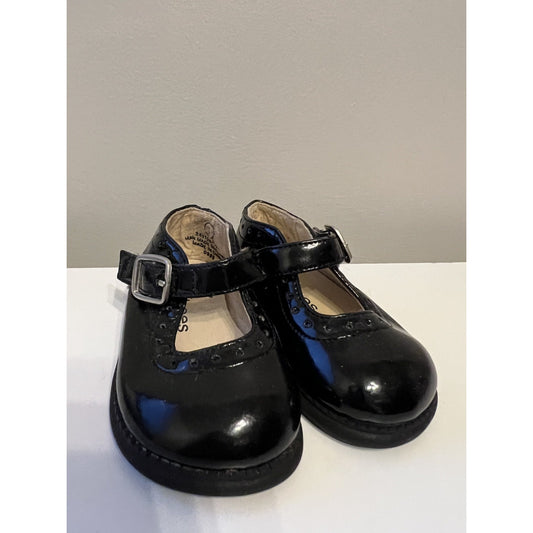 Baby Gap Vintage Infant Black Patent Mary Janes sz 1 Y2K