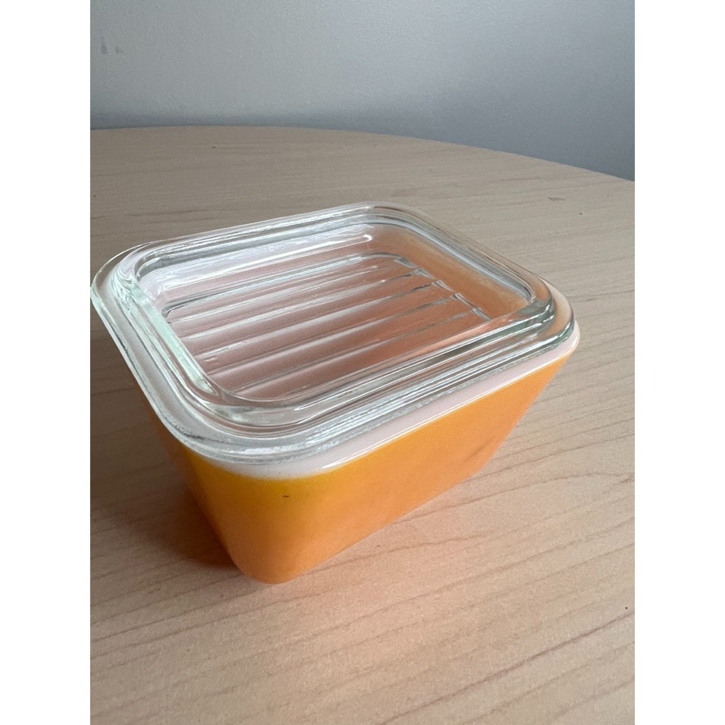Vintage Pyrex 501 Butterscotch Orange Gold Refrigerator Dish w/ Lid RARE