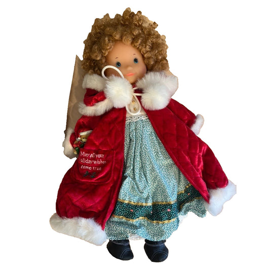Holiday Holly Hobbie Doll Christmas Red Dress 14 1/2" 1990 Print NIB 5406 VTG