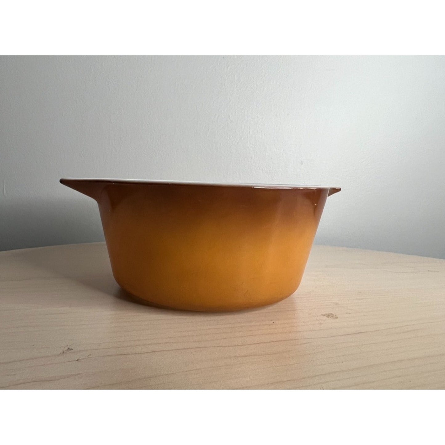 Pyrex Old Orchard 1.5 Quart Round Cinderella Casserole Orange Brown 474-B No Lid