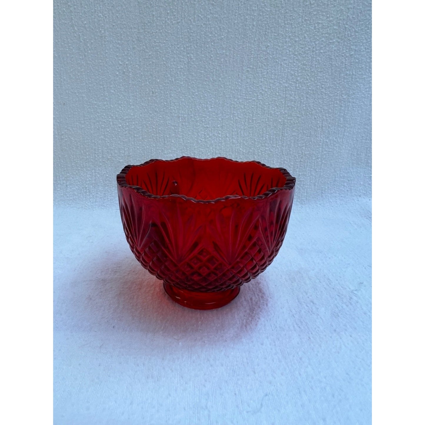 Vintage L.E. Smith Glass Pineapple Fairy Lamp SHADE ONLY, Ruby Red, UV Glows