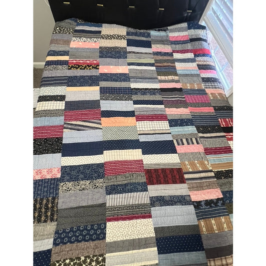 Copied - Mabel's 1940's Feedsack 8 Point Star Vintage Quilt Hand Quilted & SO soft!