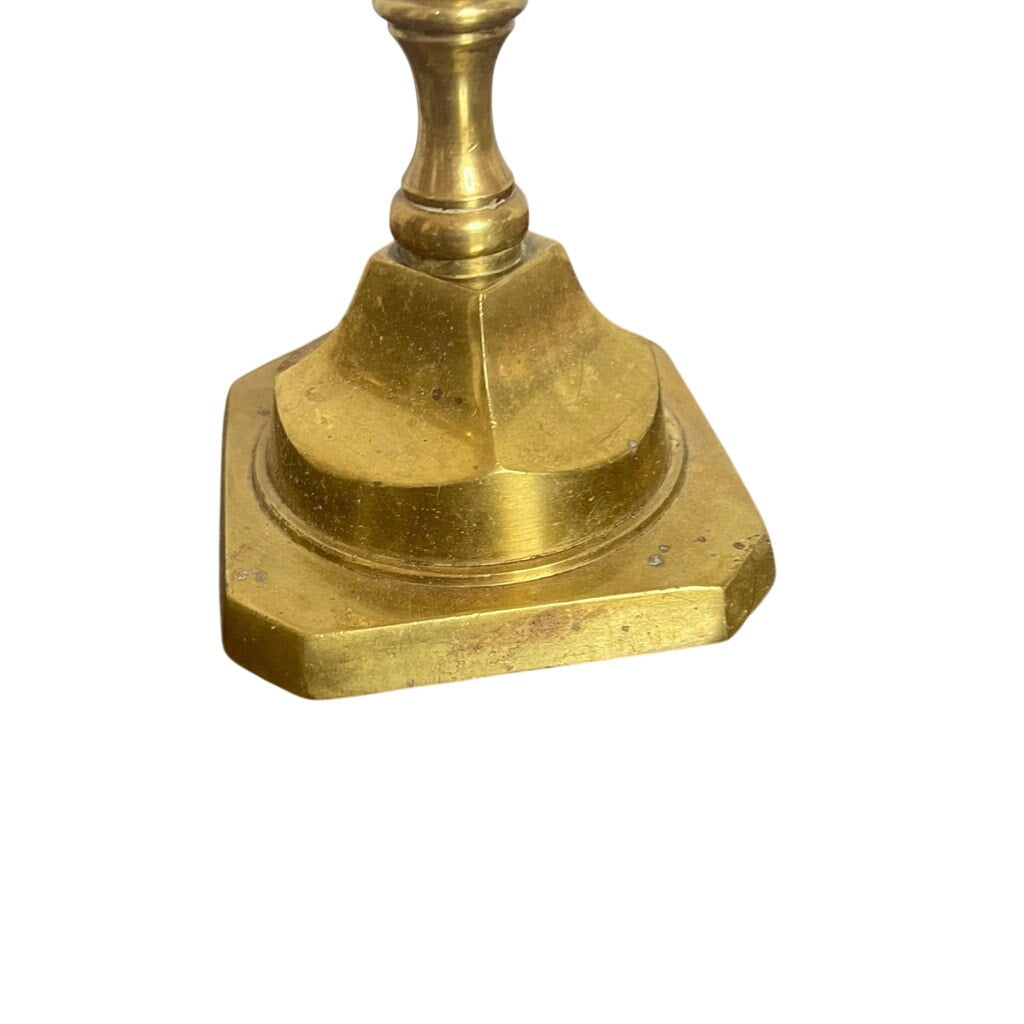 Vintage pair of 19th century French gilt bronze baluster candlesticks 10.5"