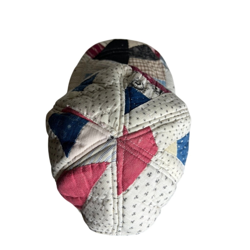 Vintage Reversible 1910 Indigo Quilt & Irish Linen Baseball Hat 2