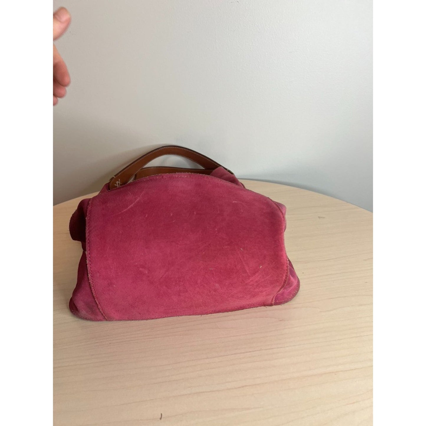 Bosca Gorgeous Pink Suede Bucket Shoulder Bag Great Condition Italian