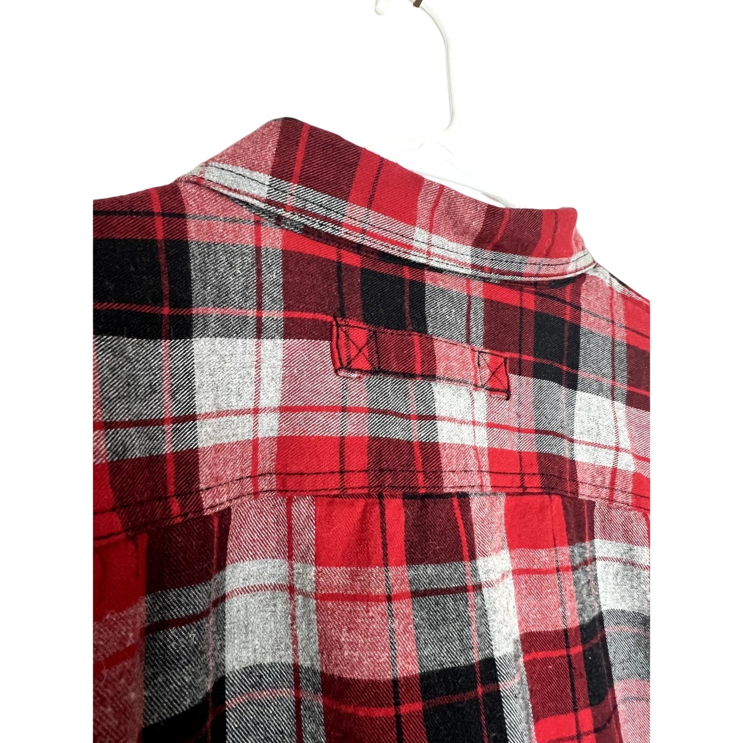 Duluth Trading Shirt Mens XXL Tall Red Black Gray Plaid Button Up Casual Workwear