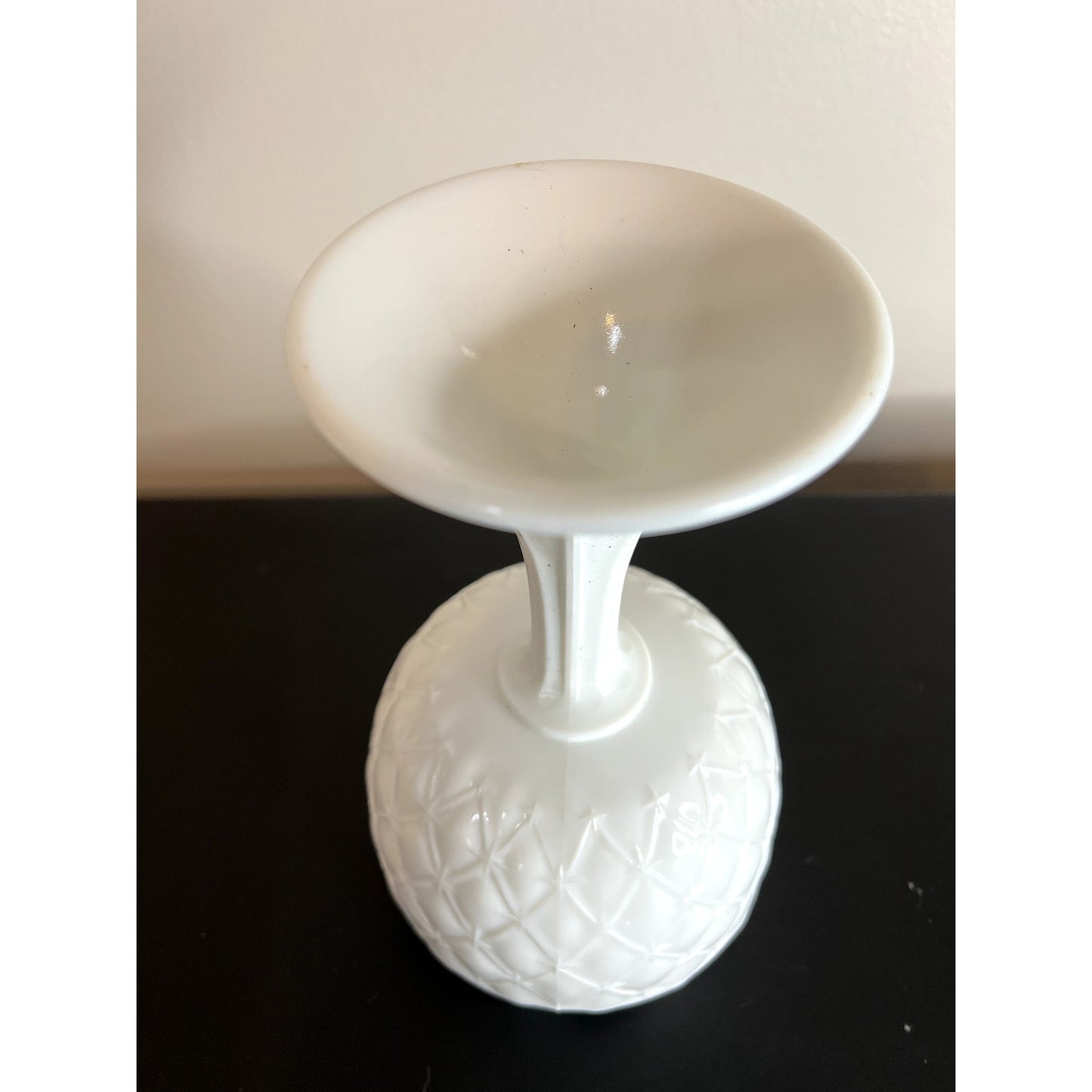 Vintage Westmoreland Quilted Milk Glass Pedestal Candy Dish Compote 9"