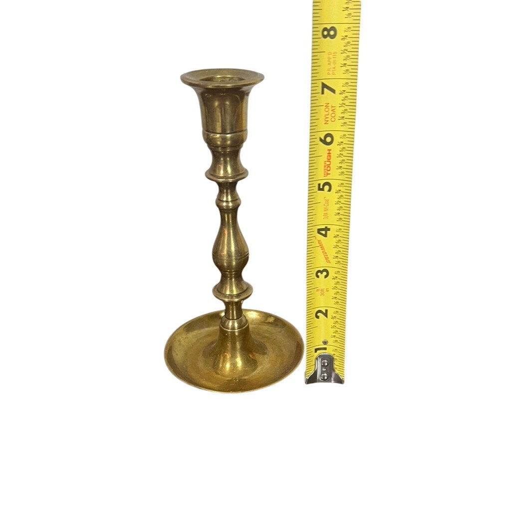 Set of 2 Colonial Style Solid Brass Taper Candlestick Holder Made in India 7"