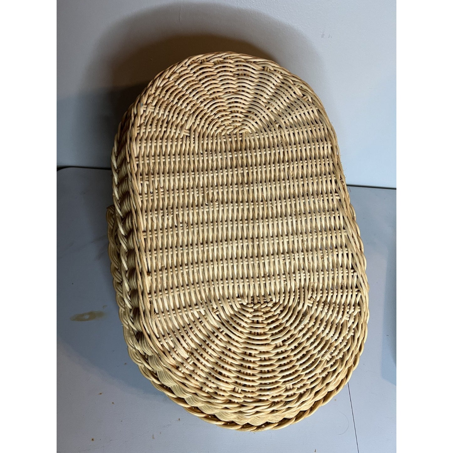 American Girl Bitty Baby Lullaby Basket Moses Wicker Bassinet Plaid Ribbon