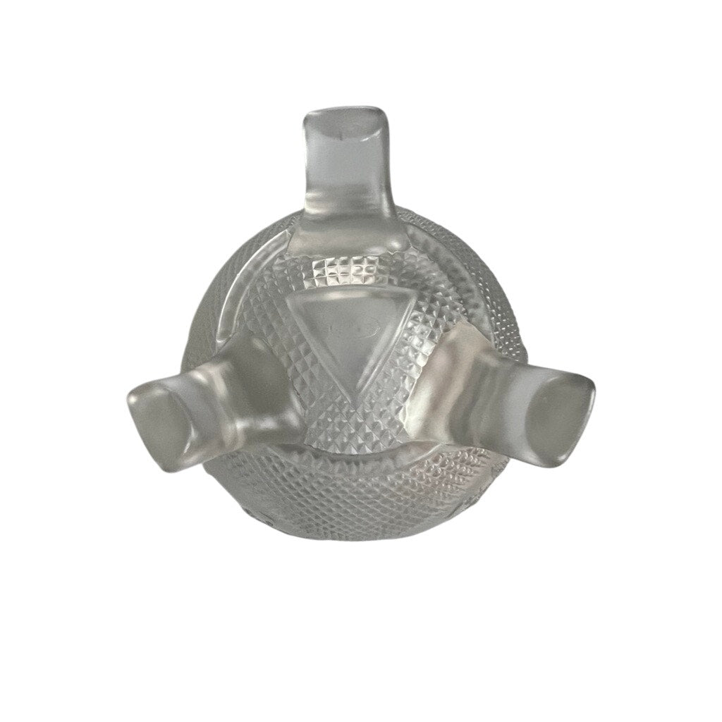 Vintage Fenton Frosted Satin Glass Footed Rose Bowl Grape Leaves Pattern