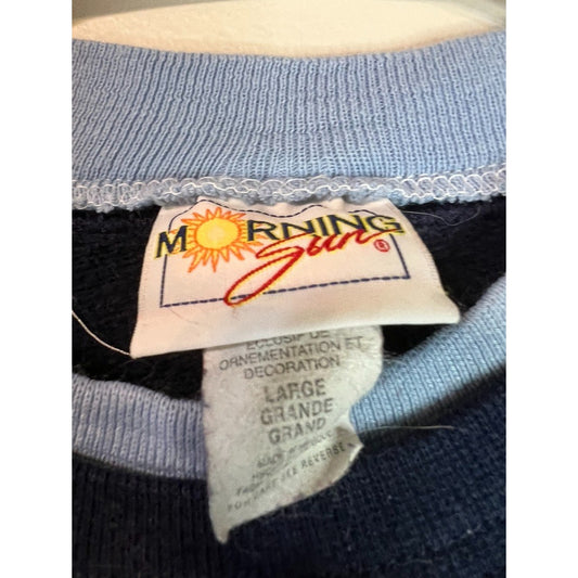 Vintage Morning Sun Night Sky Sweatshirt Sz L Granny Cottagecore Winter
