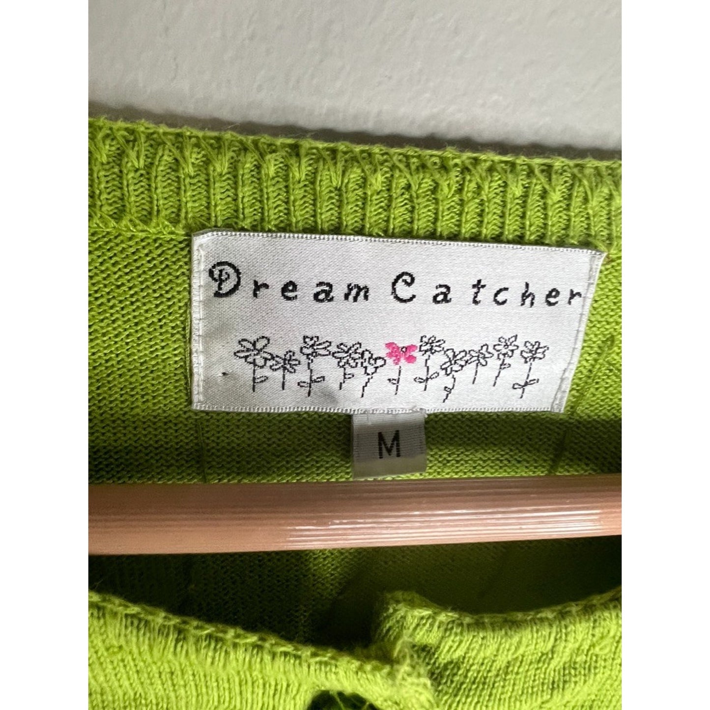 Vintage Dream Catcher Ladybug Sequin Kawaii Cardigan Sweater Size M