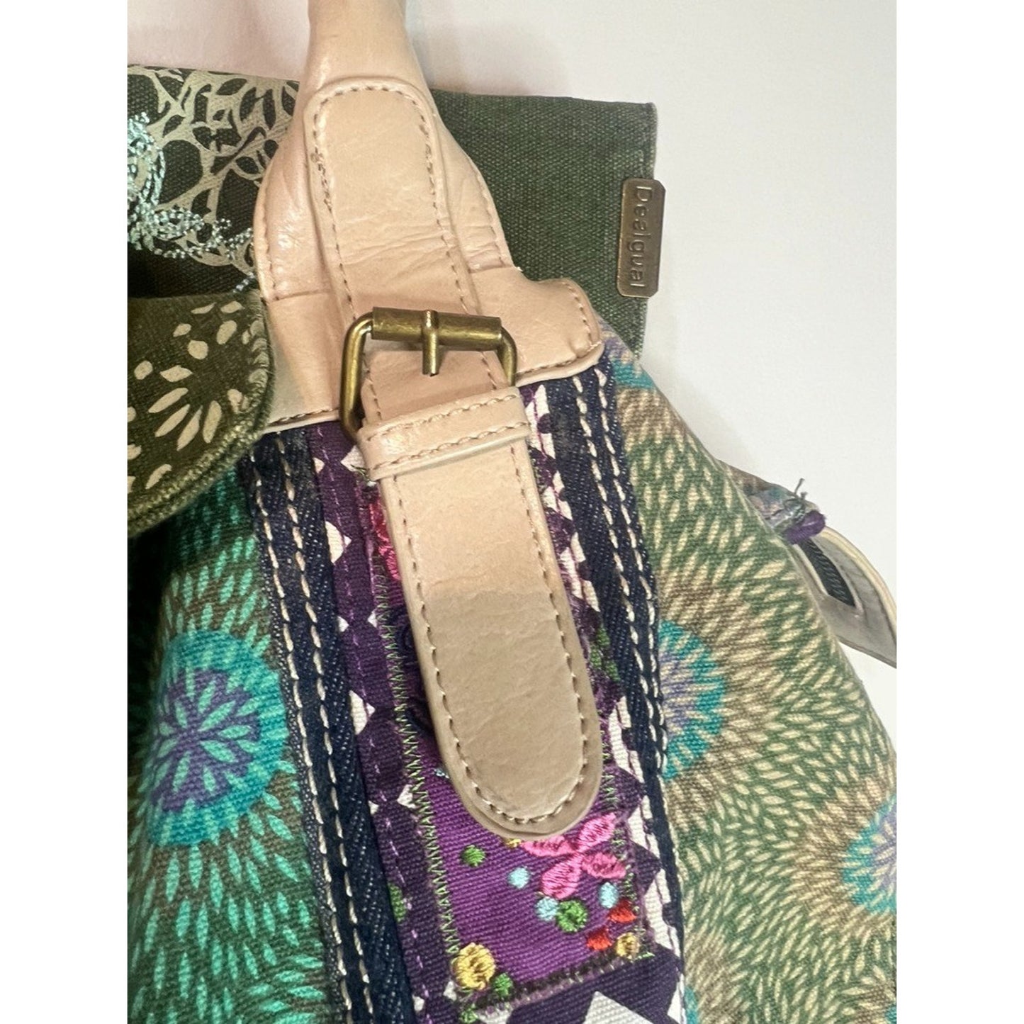 Desigual Artsy Colorful Polkadot Leather Convertible Messenger Bag | Women's OS